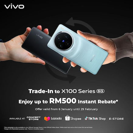 vivo推以旧换新计划：买X100系列可获高达RM500折扣！