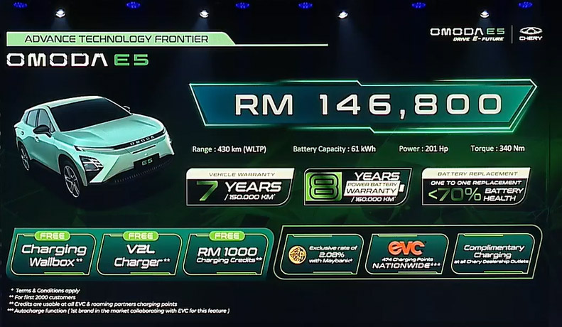 大马Chery Omoda E5电动车发布：售RM146,800！ 6