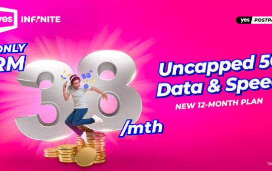 Yes 无限5G Data配套每月只需RM38起