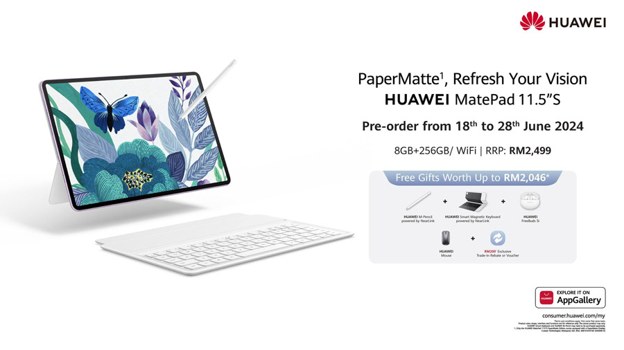 大马华为MatePad 11.5S, MateBook 14 2024发布：售价RM2499起！ 3