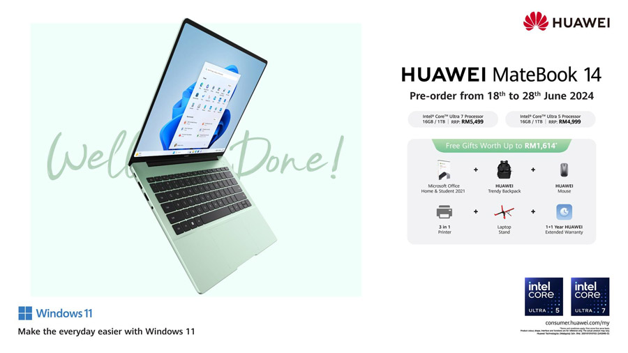 大马华为MatePad 11.5S, MateBook 14 2024发布：售价RM2499起！ 4