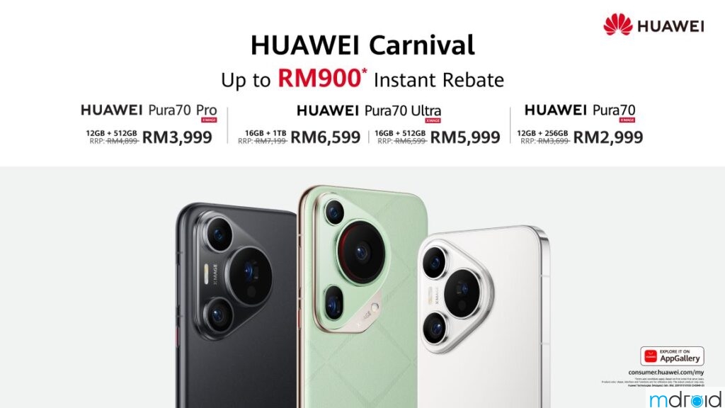 HUAWEI嘉年华: Pura 70系列折扣高达RM900 1