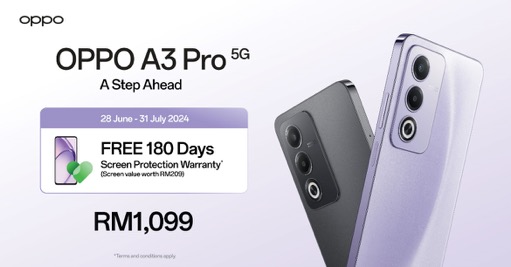 OPPO A3 Pro发布 售价RM1099