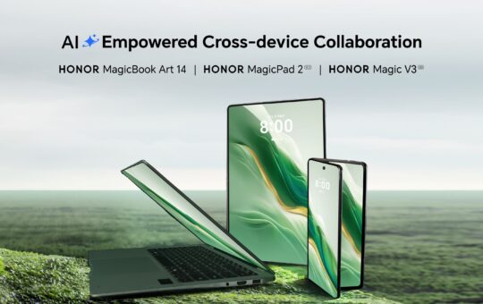 HONOR Magic V3与 MagicBook Art 14、 MagicPad 2 智能互联