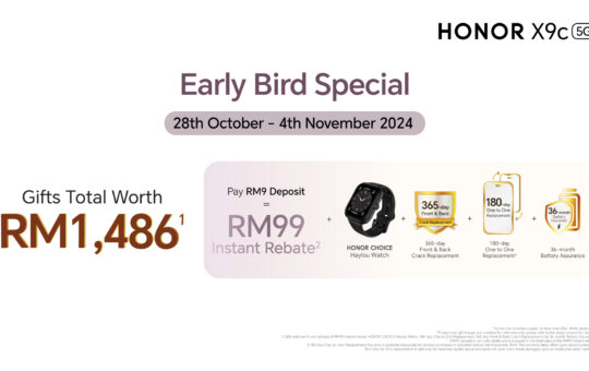 HONOR X9c 5G 早鸟优惠 RM1,486豪礼免费送！