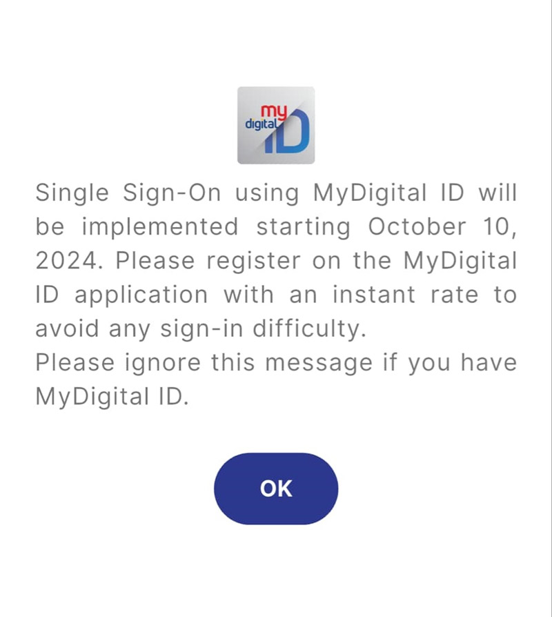 MyJPJ App 10月10日起必须用MyDigital ID登陆