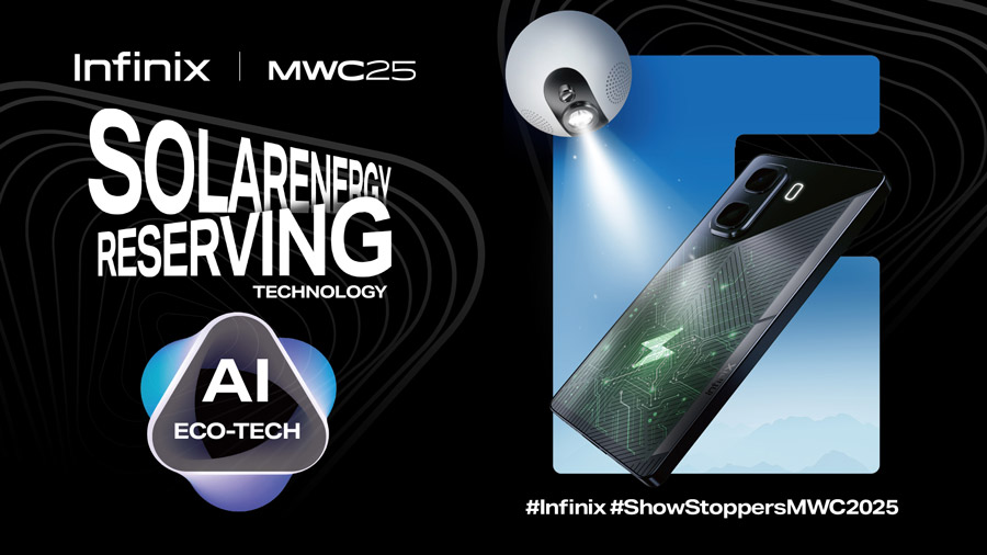 Infinix 展示手机太阳能充电