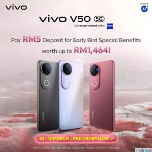 大马vivo V50系列开启预购：早鸟赠品总值高达RM1464！ 2