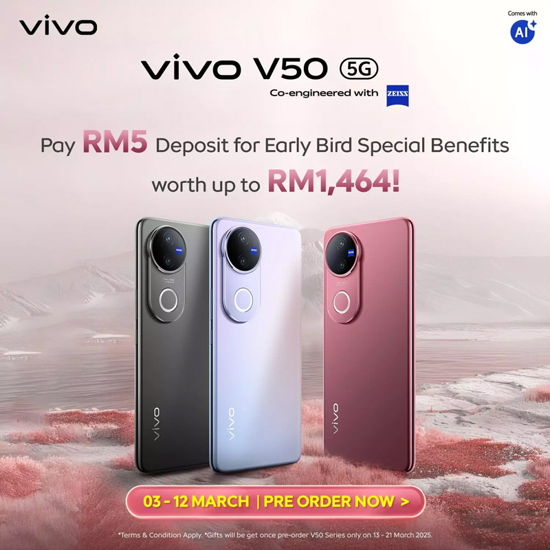 大马vivo V50系列开启预购：早鸟赠品总值高达RM1464！ 1