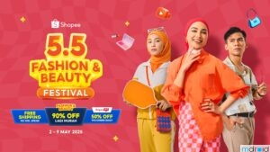 Shopee 5.5时尚美妆节开跑：全场低至1折，免运+直播折扣等你来抢！