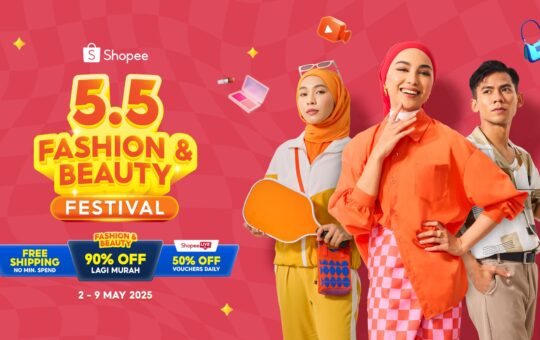 Shopee 5.5时尚美妆节开跑：全场低至1折，免运+直播折扣等你来抢！