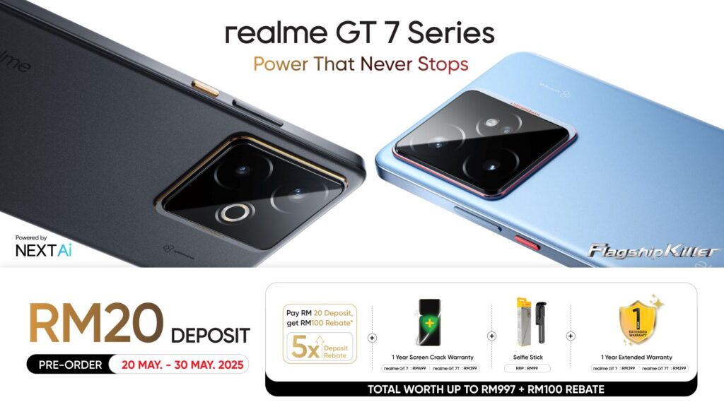 realme GT7系列马来西亚开启预售：RM20订金送RM1,097礼包