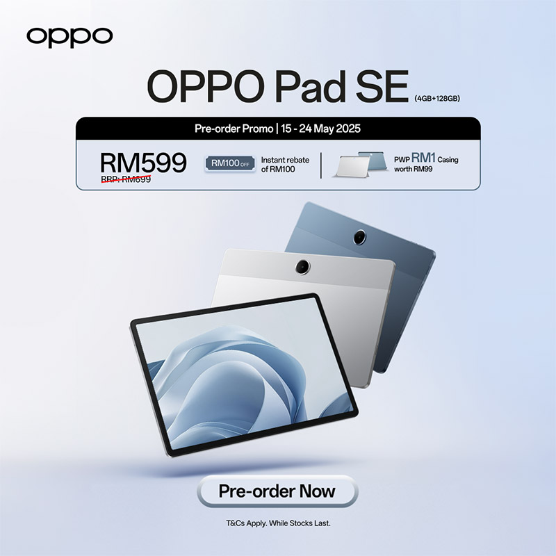 大马OPPO Pad SE发布：首销价RM599！ 2