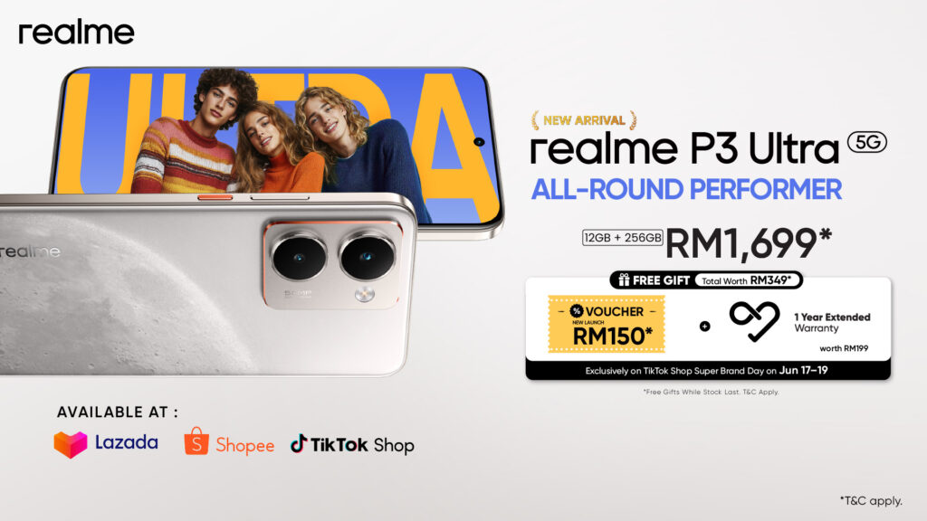 realme P3 Ultra 6 月 16 日起电商独家发售 定价RM1699 realme P3 Ultra 6 月 16 日起电商独家发售 定价RM1699