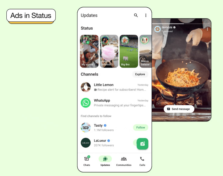 WhatsApp开始在App内置入广告