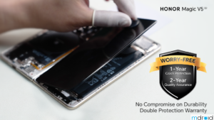 HONOR Magic V5专属保障发布：用户可享1年碎屏+2年质量保障