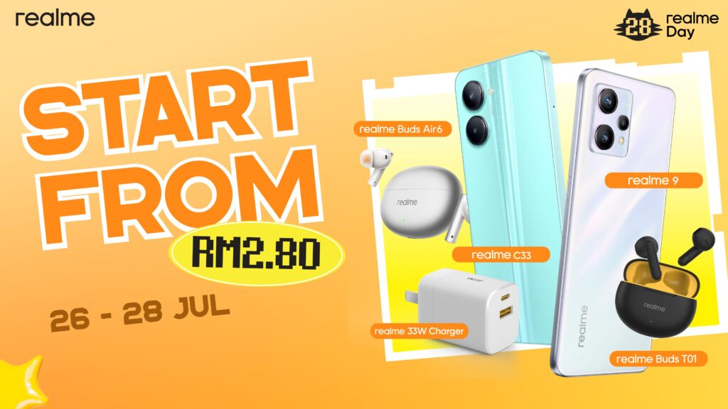 realme Day 促销活动7月28日登场 PWP优惠低至RM2.80 realme Day 促销活动7月28日登场 PWP优惠低至RM2.80