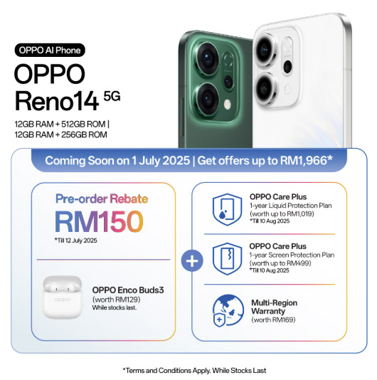 大马OPPO Reno14系列发布：售价RM1599起！ 11