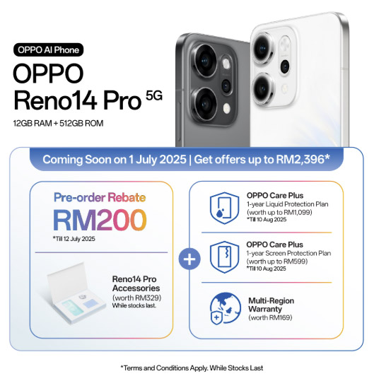 大马OPPO Reno14系列发布：售价RM1599起！ 12