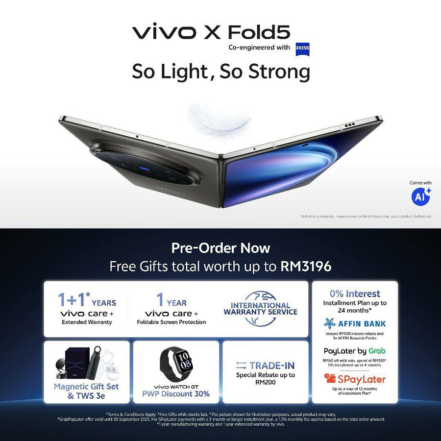 大马vivo X Fold5发布：售价RM6999！ 9