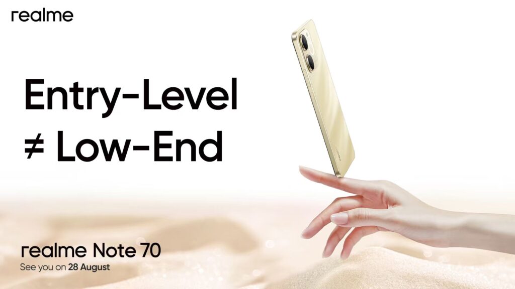 realme Note 70 将于 8 月 28 日发布：6300mAh 大电池 + 7.94mm 轻薄机身