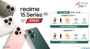 realme 15 系列 9 月 18 日开启预购 早鸟礼遇总值高达 RM1,346