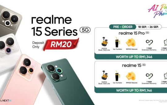realme 15 系列 9 月 18 日开启预购 早鸟礼遇总值高达 RM1,346