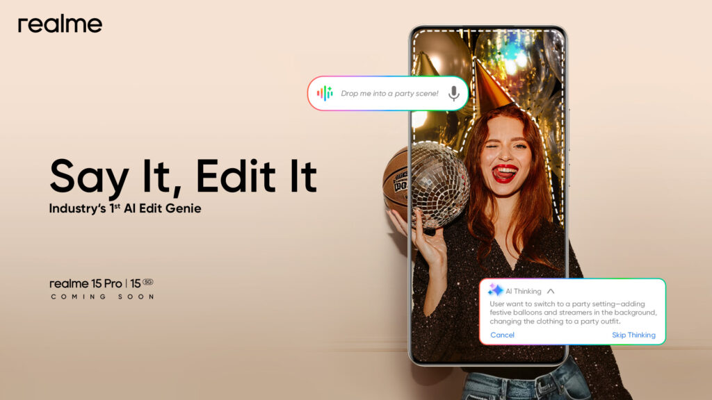 realme x Google Gemini 全球首发AI Edit Genie语音修图