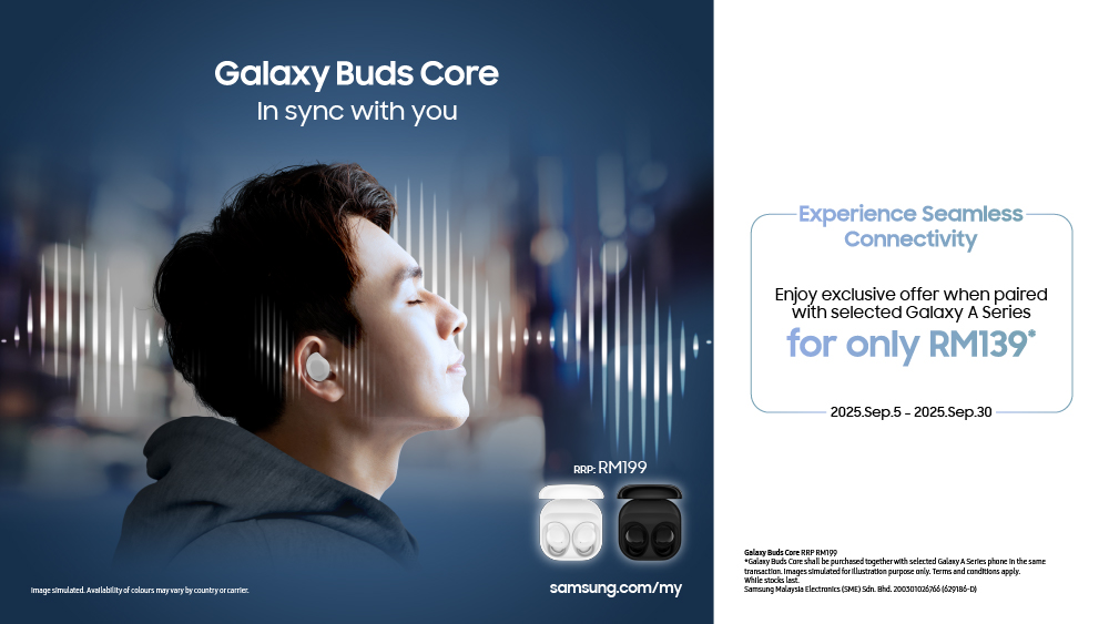 Samsung Galaxy Buds Core 马来西亚发布 售价 RM199