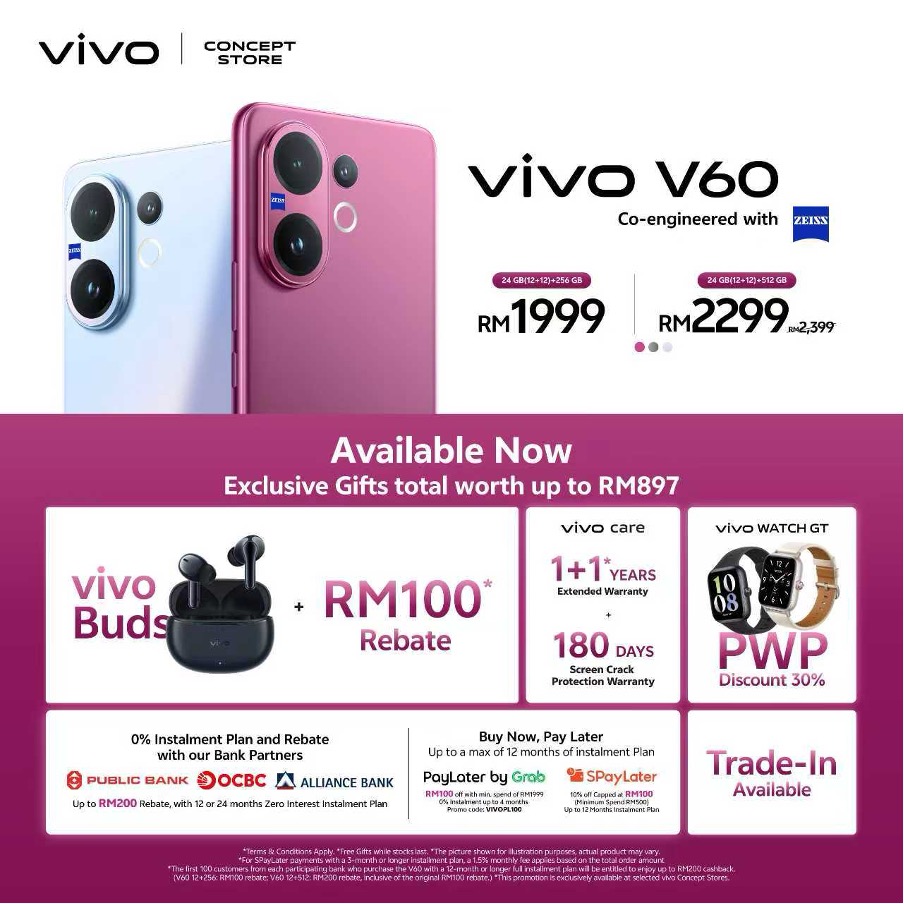 vivo V60 马来西亚开售：首销优惠与独家融资方案上线