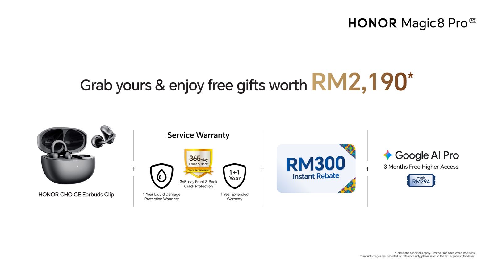HONOR Magic8 Pro首销优惠：购机赠送总值 RM2,190 礼包