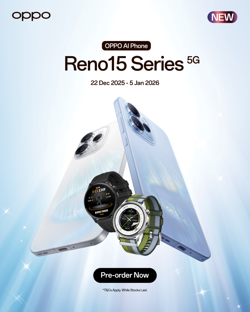 OPPO Reno15 系列 1 月 6 日发布｜即日起开启预购，RM99 加购 OPPO Watch S 1