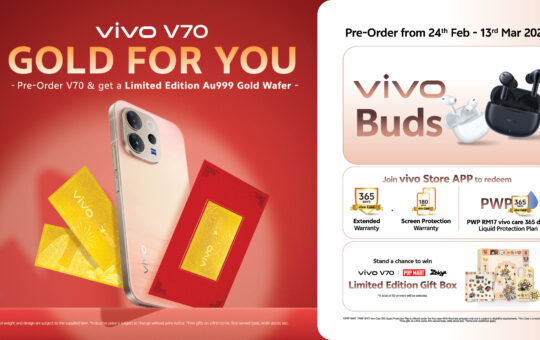 vivo V70 马来西亚开启预购：赠 999 黄金片与多项礼遇