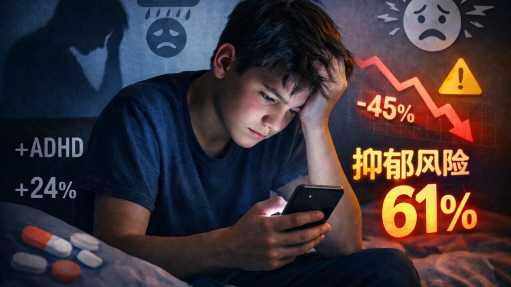 研究警告：儿童每日屏幕使用超 4 小时，抑郁症风险激增 61% 1