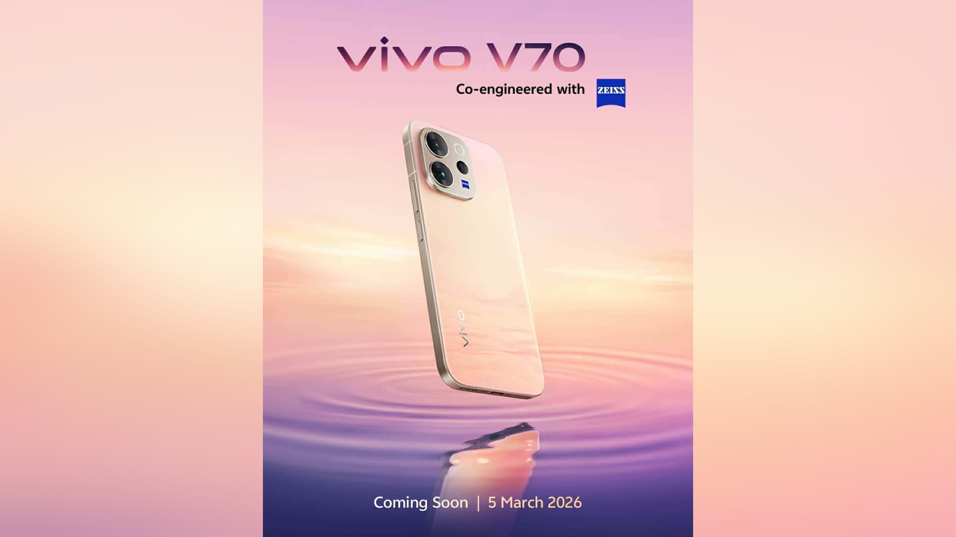 vivo V70 将于 3 月 5 日在马来西亚发布：屏幕、影像与续航全面升级
