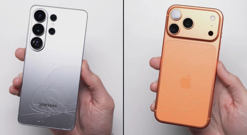 iPhone 17 Pro Max vs Galaxy S26 Ultra 跌落测试