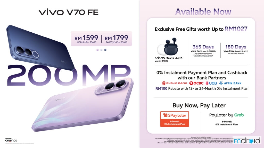 vivo V70 FE 正式登陆大马！预购豪礼总值高达 RM1,027