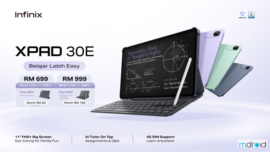 Infinix XPAD 30E 正式登陆大马市场，售价从 RM699 起