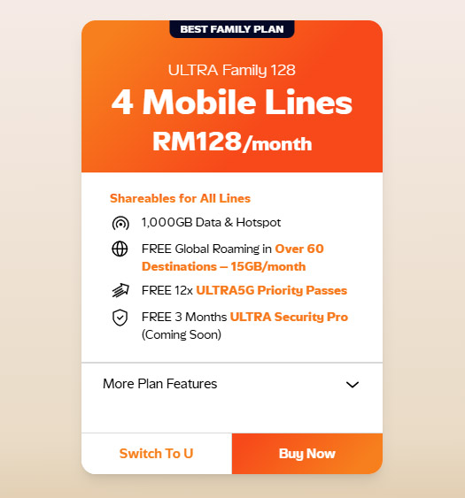 U Mobile推出ULTRA Postpaid：每月RM45可享500GB流量！ 1