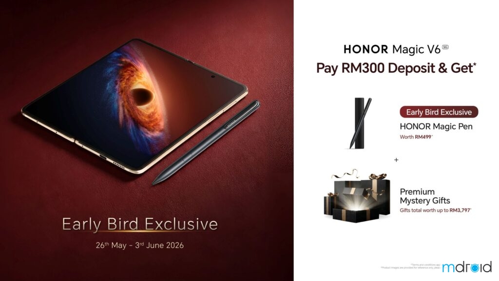 HONOR Magic V6 大马开放预订：送价值 RM3797 神秘赠品 + Magic Pen