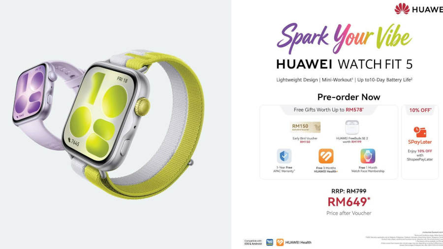 HUAWEI WATCH FIT 5 Series 大马发布：售价RM799起 2