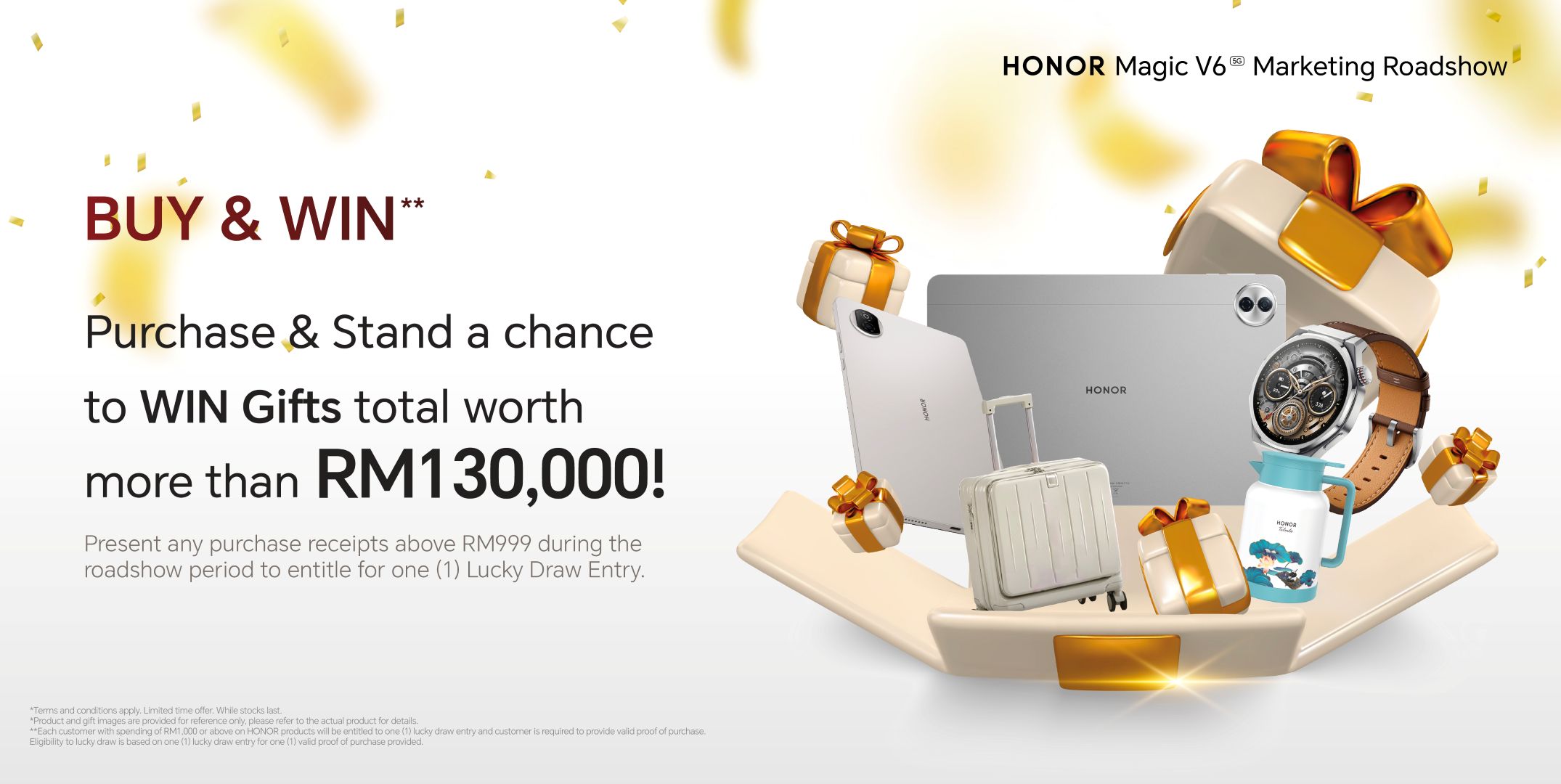 HONOR Magic V6 巡回展登场，赢取总值 RM130,000 豪礼 1
