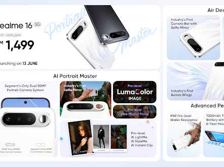 realme 16 5G大马发布:7000mAh大电池配轻薄机身,首销价RM1499 realme 16 5G大马发布:7000mAh大电池配轻薄机身,首销价RM1499 2