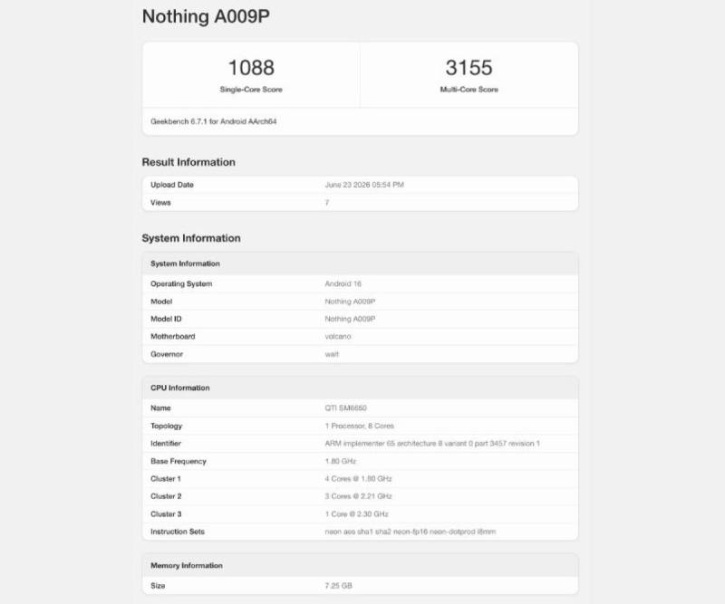 Nothing Phone(4b)将于7月7日发布 规格配置曝光! Nothing Phone