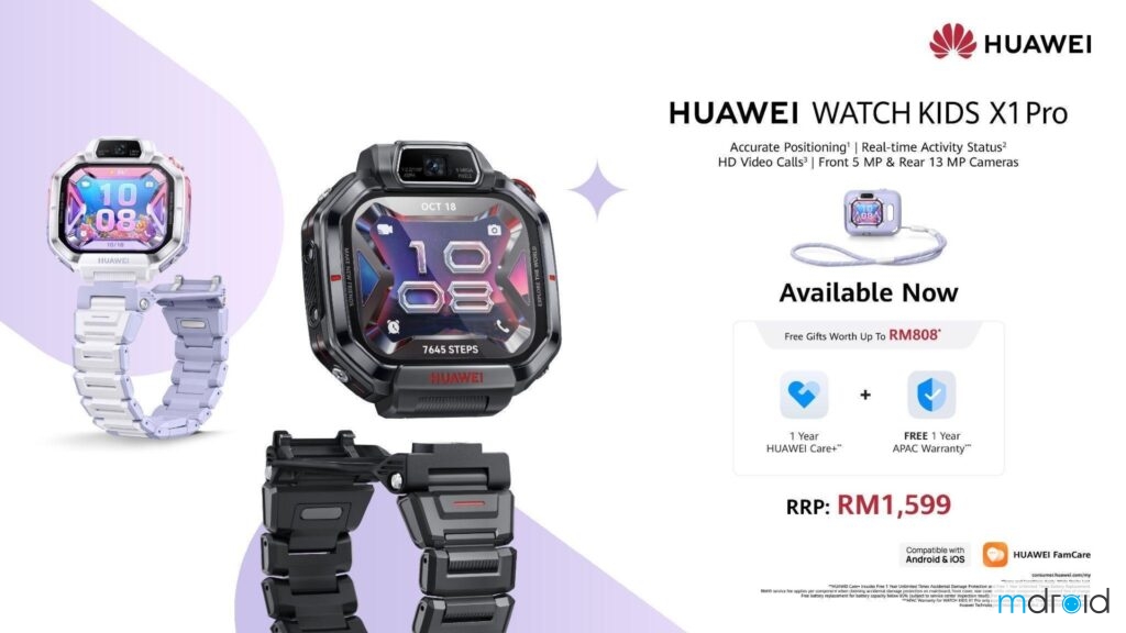 HUAWEI WATCH KIDS X1 系列登陆大马！支援 4G 通话、双镜头设计，售价 RM999 起