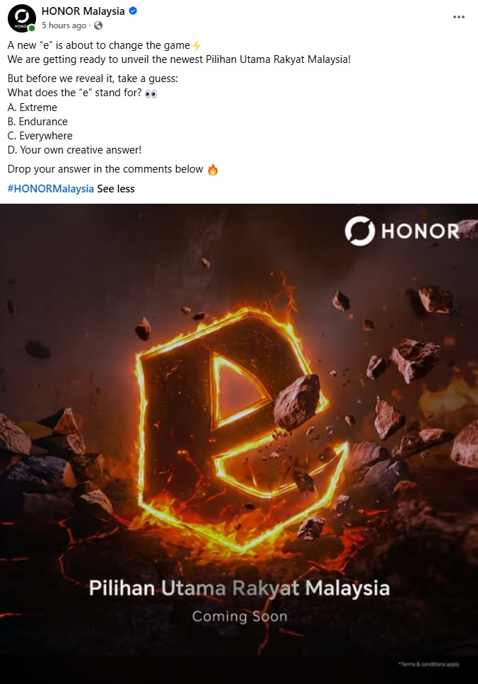 HONOR神秘新机即将登陆大马:或为X9系列,主打超长续航与耐用 HONOR神秘新机即将登陆大马:或为X9系列,主打超长续航与耐用 1