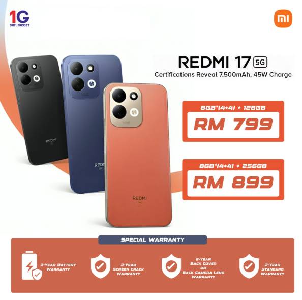 REDMI 17 5G大马开卖:售价RM799起! REDMI 17 5G