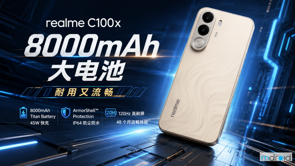 realme C100X 评测:8000mAh 大电池,主打续航、耐用与流畅 realme C100X 评测:8000mAh 大电池,主打续航、耐用与流畅
