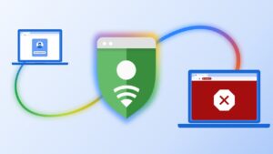 Google Chrome安全浏览防诈骗官方插画