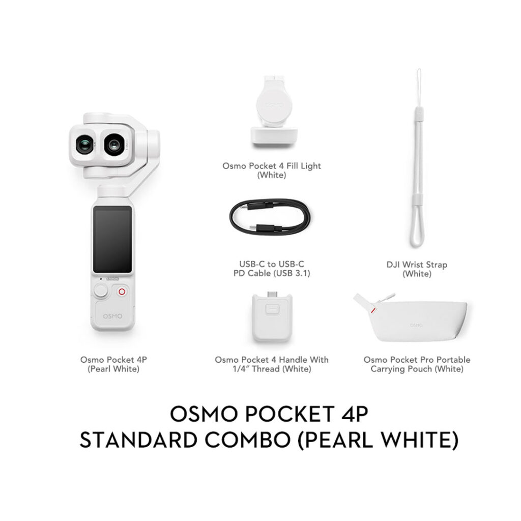 DJI Pocket 4P珠光白大马上市!双镜头+4K 240fps,RM2,419起 DJI Pocket 4P珠光白标准套装与白色配件